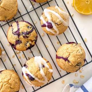 Vegan Lemon Blueberry Muffins [GF + Oil Free]