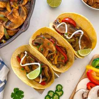 Portobello Mushroom Fajitas [Oil Free]