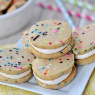 Funfetti Shortbread Cookie Sandwiches