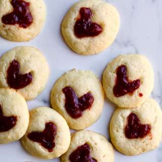 Heart Thumbprint Cookies Recipe with Jam