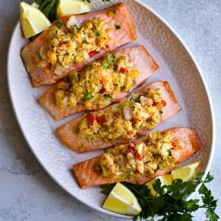 Crab & Shrimp Stuffed Salmon Recipe