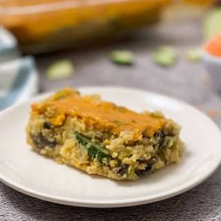 Cheesy Vegan Quinoa Casserole with Lentils