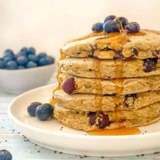 Healthy Vegan Blueberry Pancakes