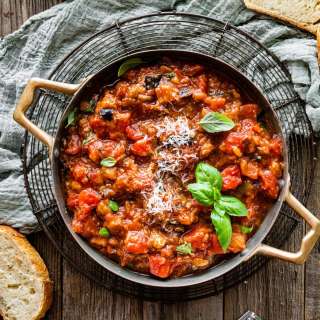 Italian Sauteed Eggplant with Tomatoes Recipe