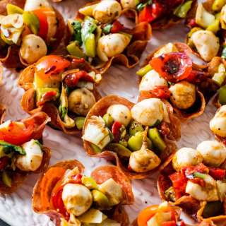 Salami Cups Appetizer Recipe (Crispy Antipasto Bites)