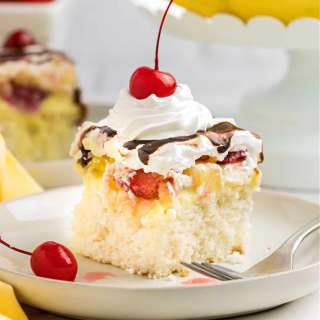 Banana Split Poke Cake