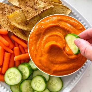 Oil Free Roasted Red Pepper Hummus