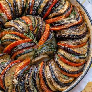 Healthy Eggplant and Zucchini Gratin