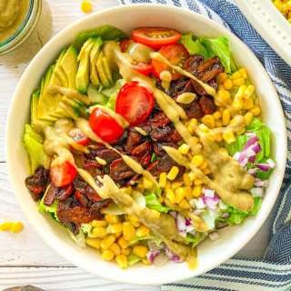 Vegan Cobb Salad with "Cheesy" White Bean Dressing
