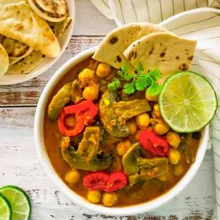 Chickpea and Mushroom Curry w/ Rapini