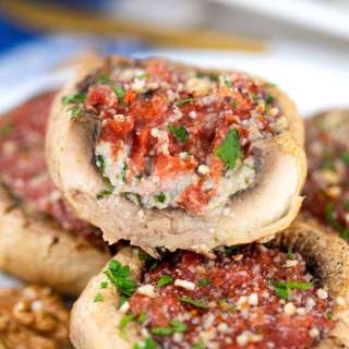 Lasagna Stuffed Vegan Portobello Mushrooms