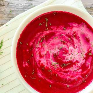 Roasted Beet Soup w/ Dill [Oil Free]
