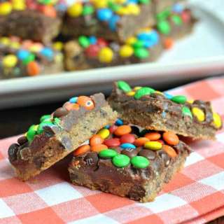 Rainbow Fudge Cookie Bars