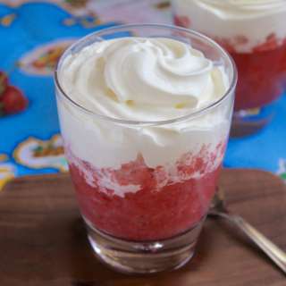 Strawberry Granita or Strawberry Ice (Sicilian Style with Cream)