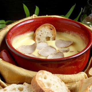 Truffle Fondue (Fonduta al Tartufo) with Fontina Cheese