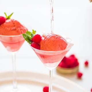 Raspberry Champagne Float