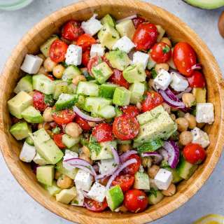 Chickpea Feta and Avocado Salad