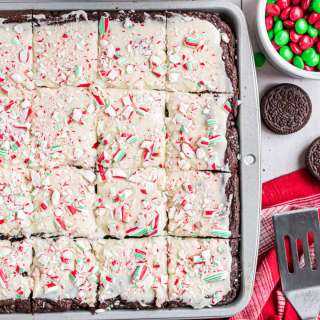 Candy Cane Oreo Cookie Bars