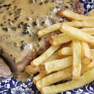 Steak au Poivre (Peppered Steak) - A Luxury Mid-Week Meal in 15 Minutes