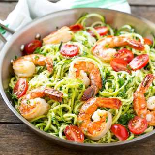 Pesto Shrimp Zoodles