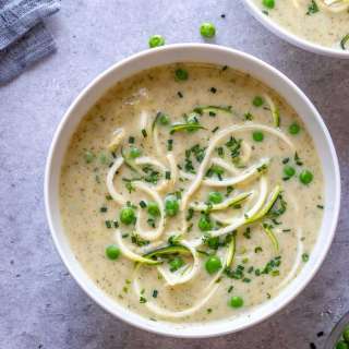 Creamy Zucchini Noodle Broccoli Soup