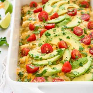 Healthy Green Chile Chicken Enchiladas