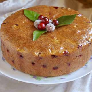Cranberry Cake with Orange Glaze