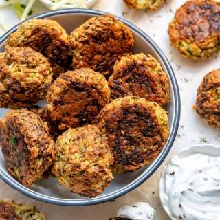 Baked Garlic Herb Zucchini Fritters