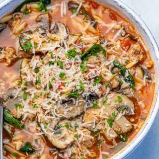 Lemon and Parmesan Chicken Orzo Soup
