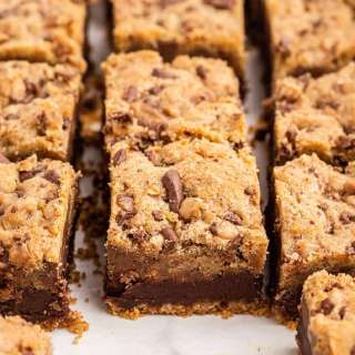 Chocolate Chip Toffee Fudge Cookie Bars
