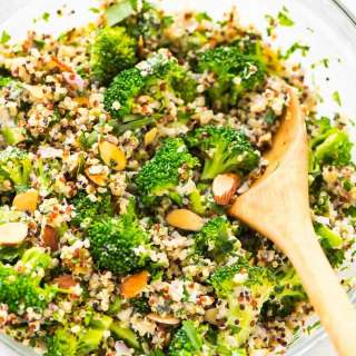 Broccoli Quinoa Salad with Lemon Greek Yogurt Dressing