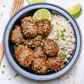 Asian Honey Sriracha Meatballs