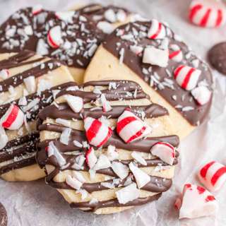 Chocolate Peppermint Shortbread Cookies