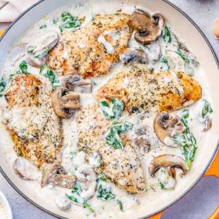 Creamy Spinach Parmesan Chicken Skillet