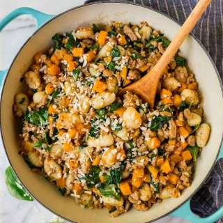 One Skillet Butternut Squash Gnocchi with Italian Sausage