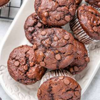 Chocolate Peanut Butter Banana Muffins
