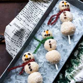 Almond Coconut Bliss Ball Snowmen