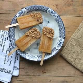 Apple Popsicles with Date Caramel Crumble