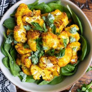 Turmeric Roasted Cauliflower with Fresh Herb Dressing