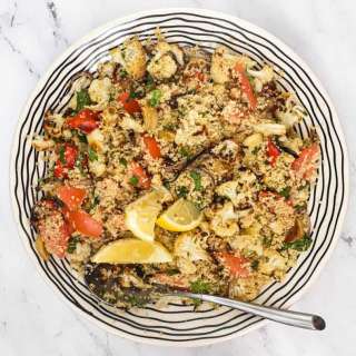 Cous Cous with Roasted Cauliflower & Garlic