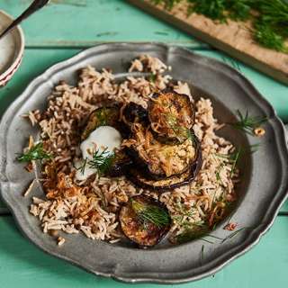 Olia Hercules' Spiced Eggplant Mujaddara