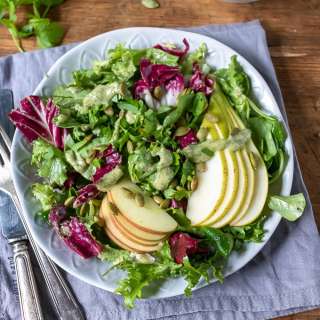 Green Salad with Pumpkin Seed Dressing