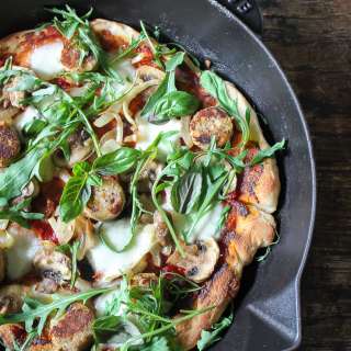 Vegetarian Sausage Skillet Pizza