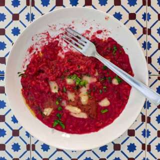 Beetroot Risotto with Taleggio Cheese
