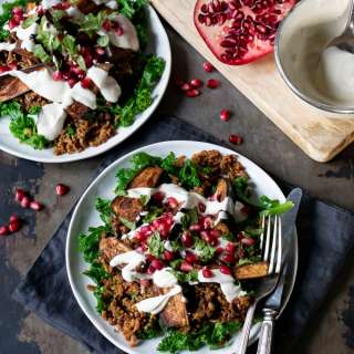 Persian Roasted Eggplant Salad with Tahini Dressing