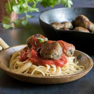 Spaghetti and Aubergine ‘Meat’balls