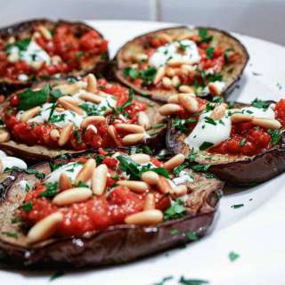 Eggplant With Tomato Sauce & Pinenuts
