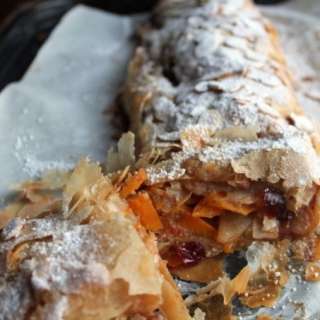 Squash and Apple Strudel with Dried Cranberries