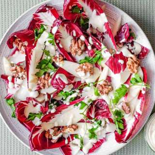 Radicchio Salad with Pear & Walnut & Gorgonzola Dressing