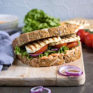 Halloumi Sandwich with Sriracha Mayo